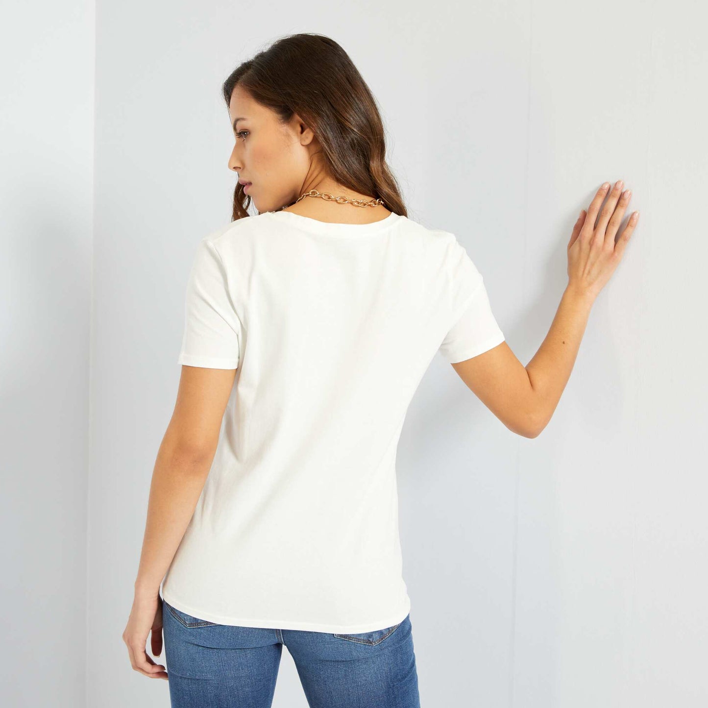 V-neck T-shirt White