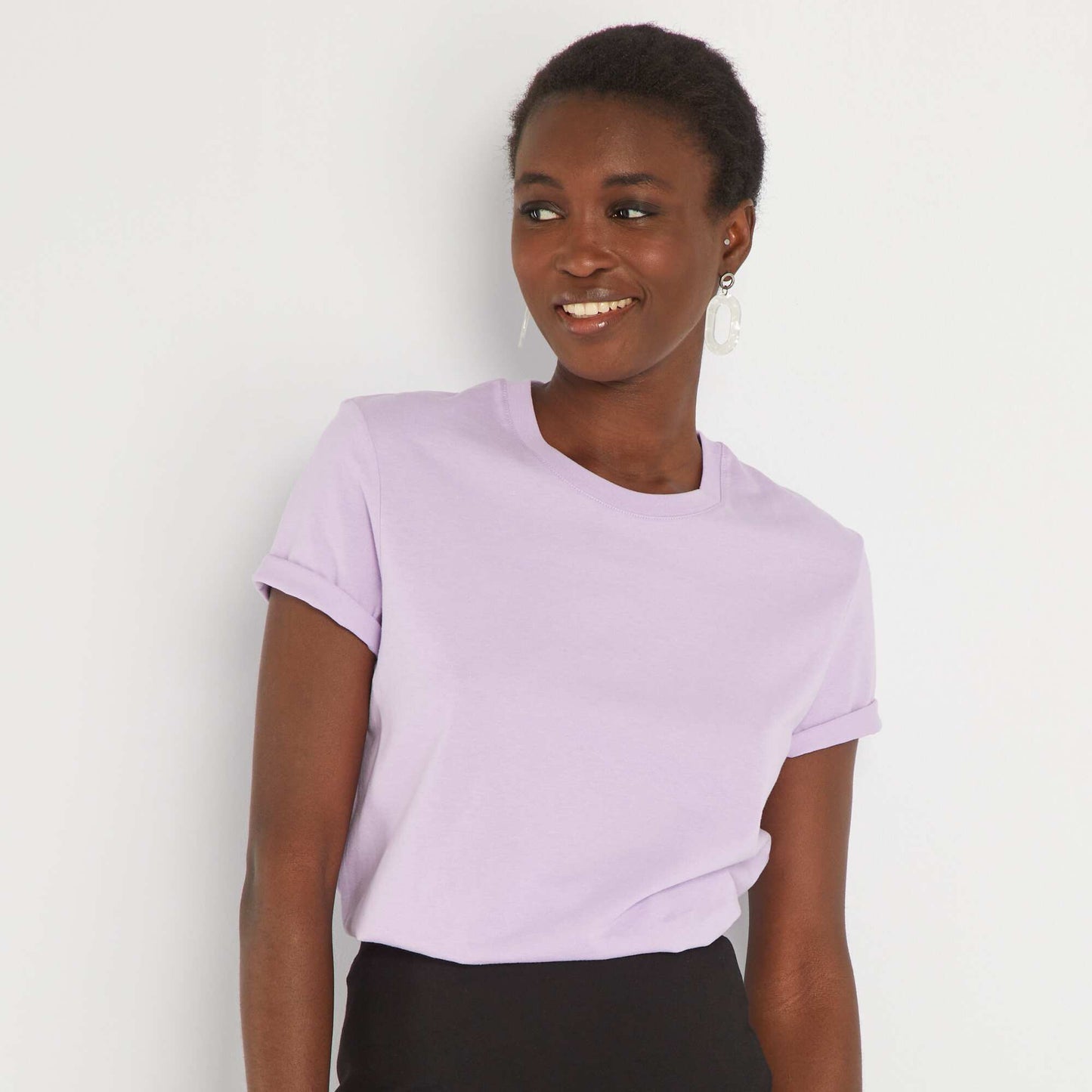 Plain jersey T-shirt Purple