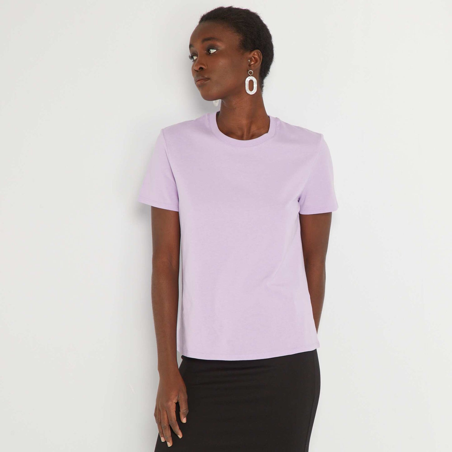 Plain jersey T-shirt Purple