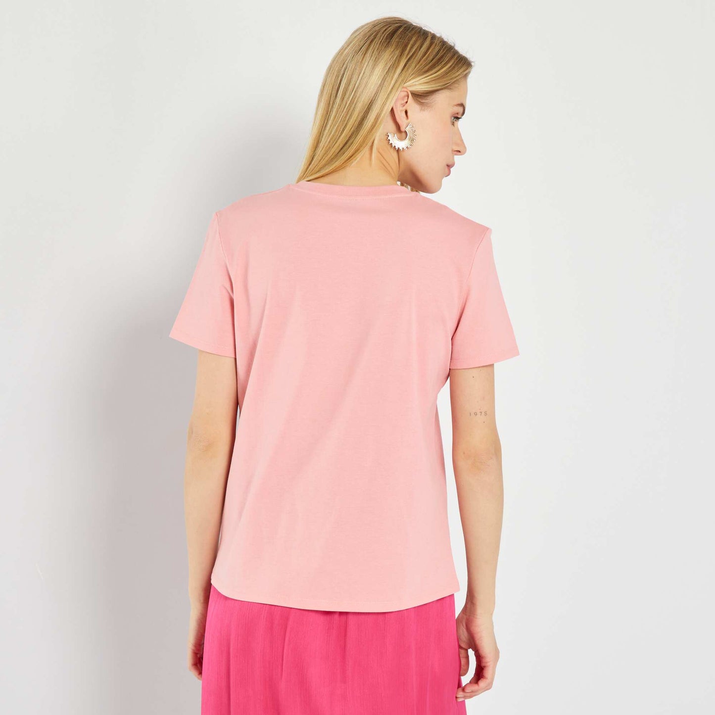 Plain jersey T-shirt Pink