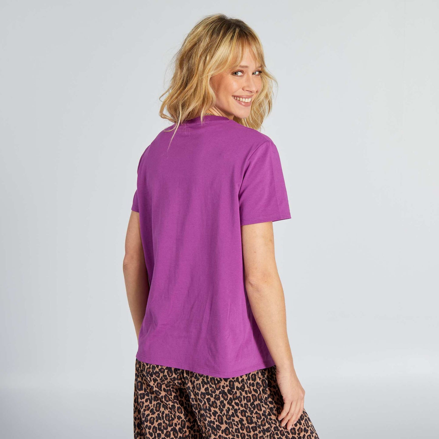 Plain jersey T-shirt PURPLE