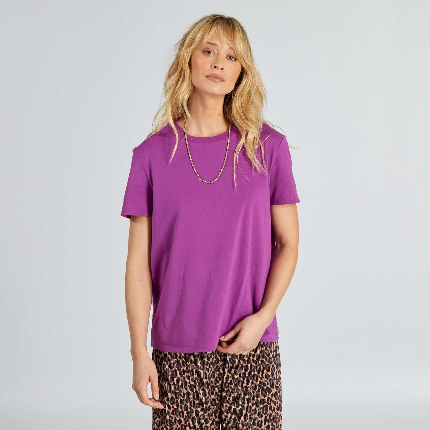 Plain jersey T-shirt PURPLE