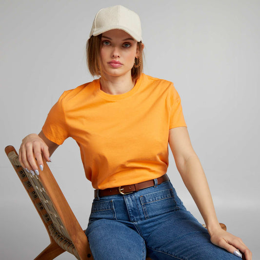 Plain jersey T-shirt ORANGE