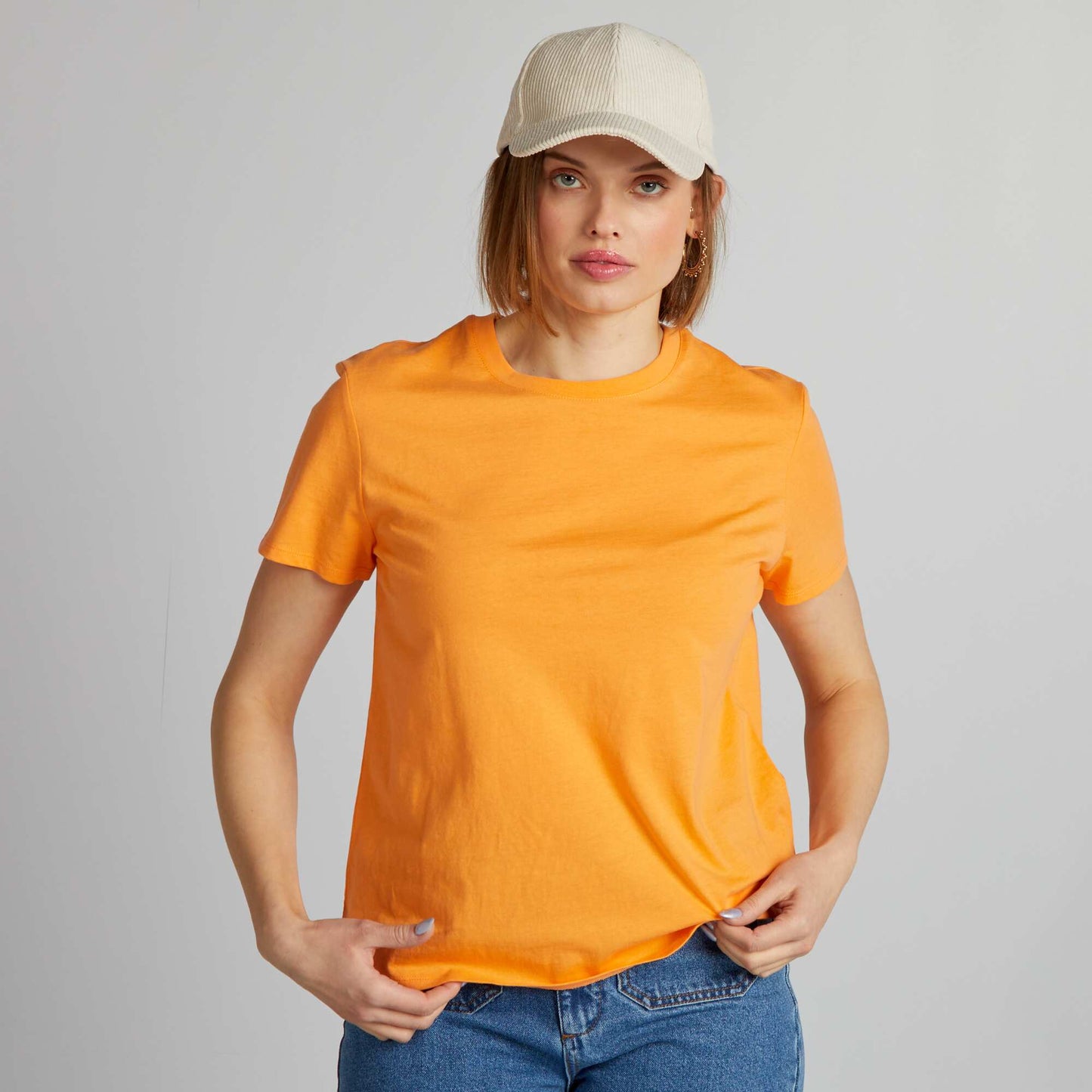 Plain jersey T-shirt ORANGE