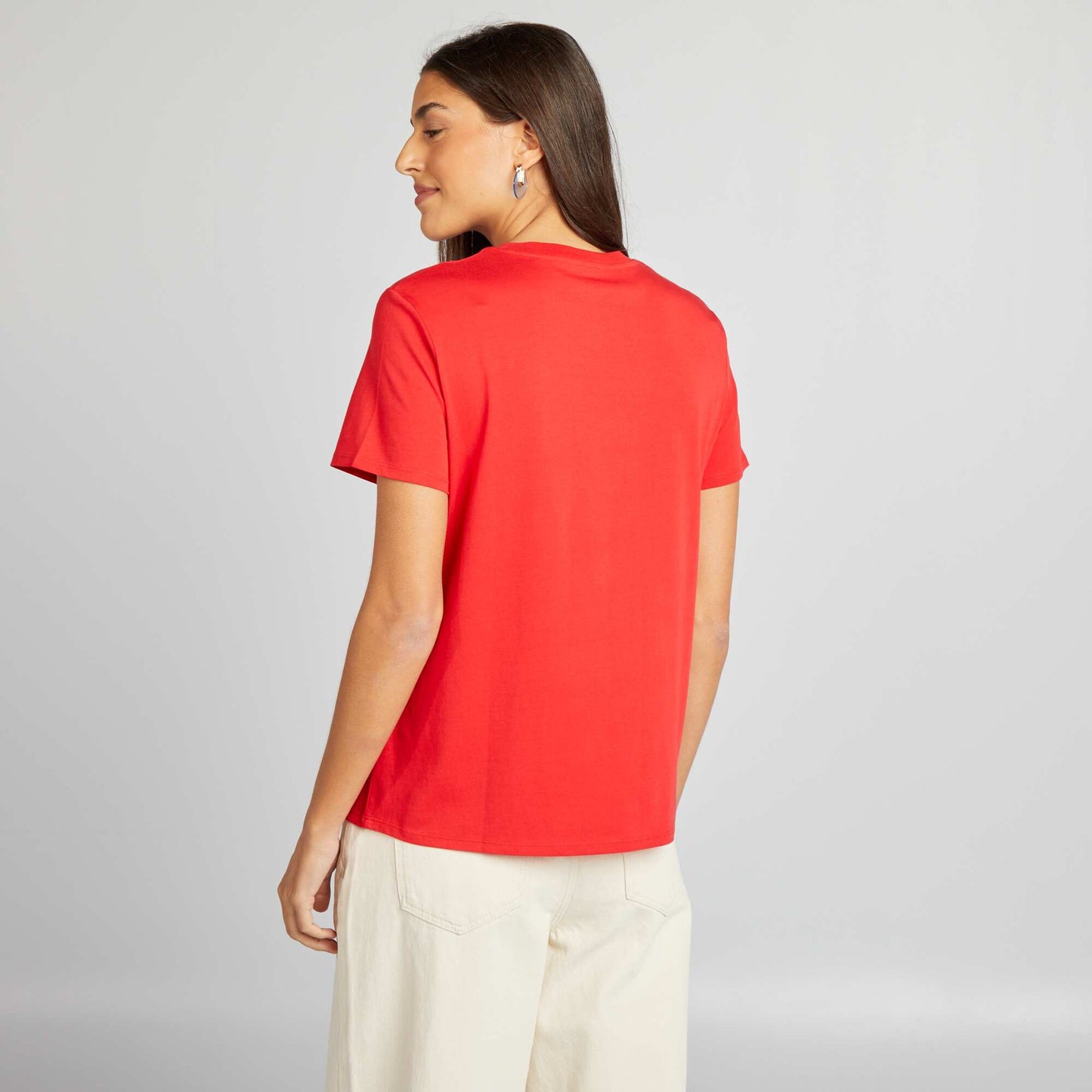 Plain jersey T-shirt RED