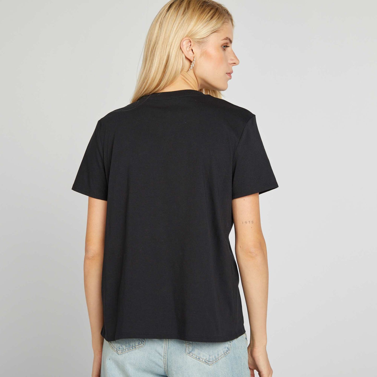 Plain jersey T-shirt BLACK