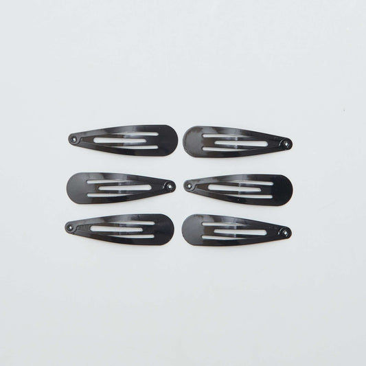 Pack of 6 hair clips Black