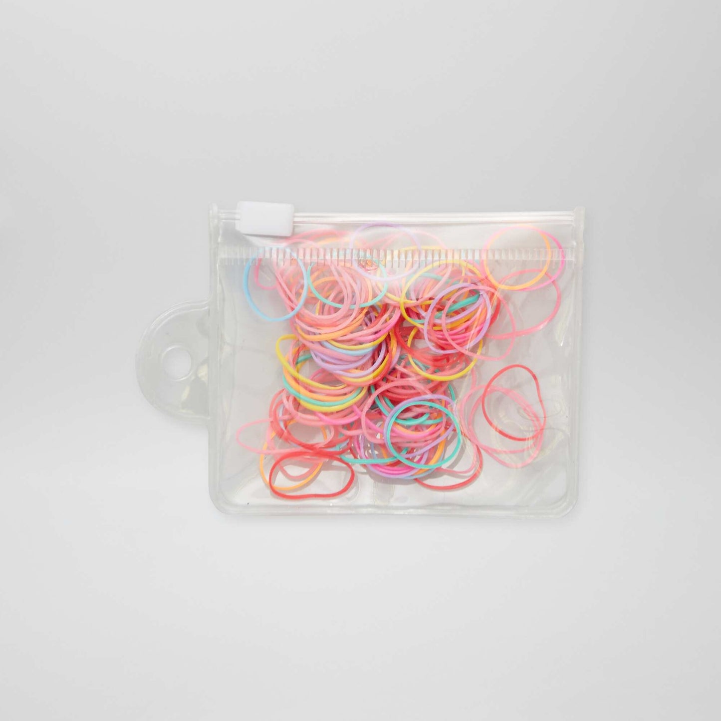 Pack of 100 coloured elasticated hair bands MULTICO