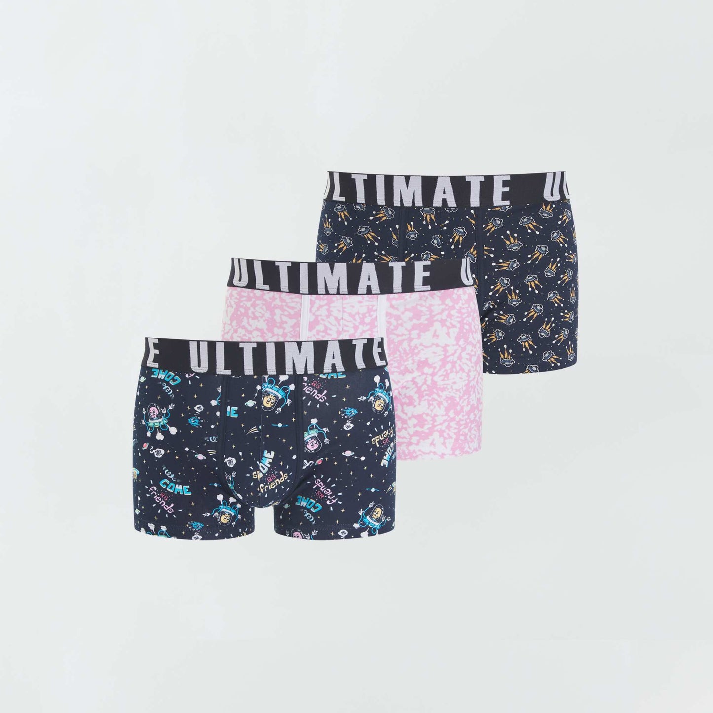 Pack of 3 patterned boxer shorts SPACE