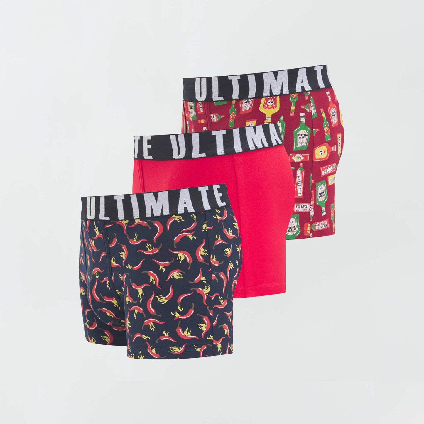 Pack of 3 patterned boxer shorts PEPPERS