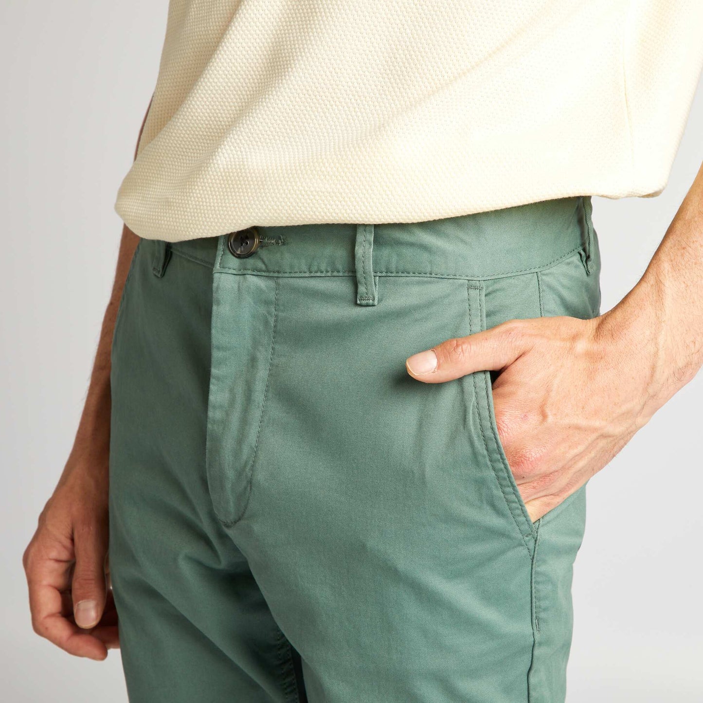 Stretch skinny chinos - L32 GREEN