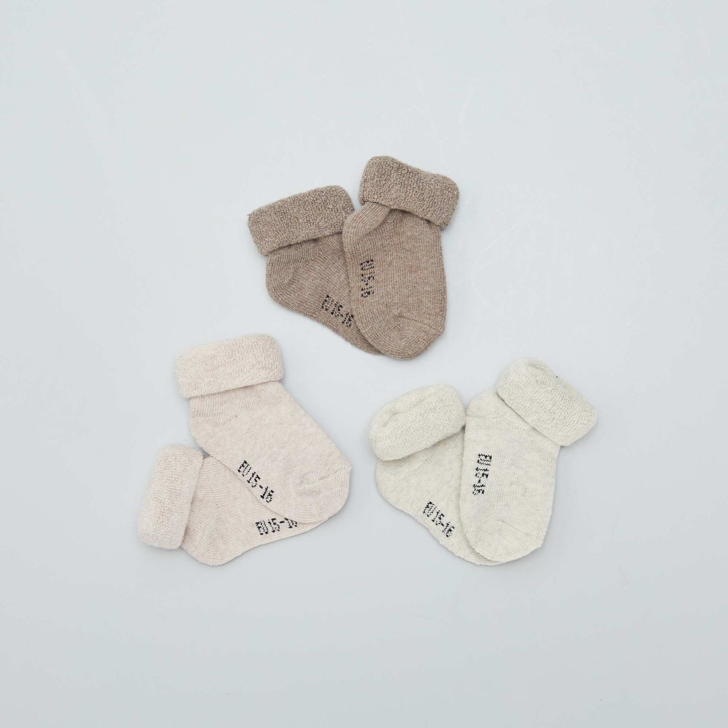 مجموعة من 3 أزواج من جوارب الأطفال - BEIGE_SET