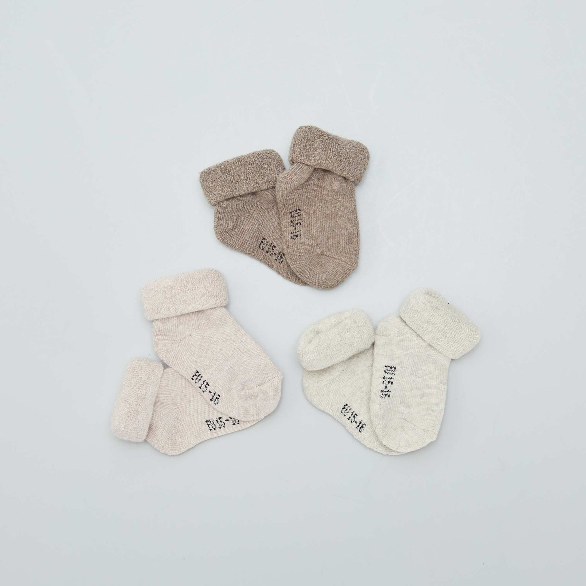 مجموعة من 3 أزواج من جوارب الأطفال - BEIGE_SET
