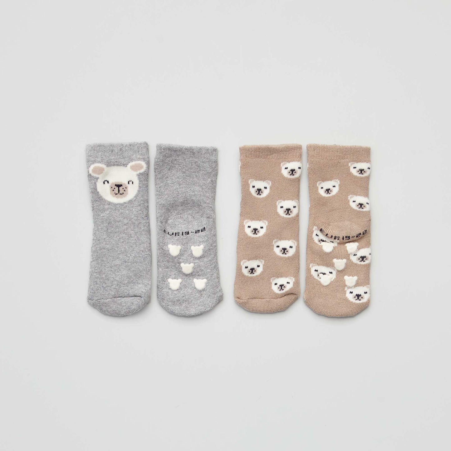 Pack of 2 pairs of non-slip socks GREY