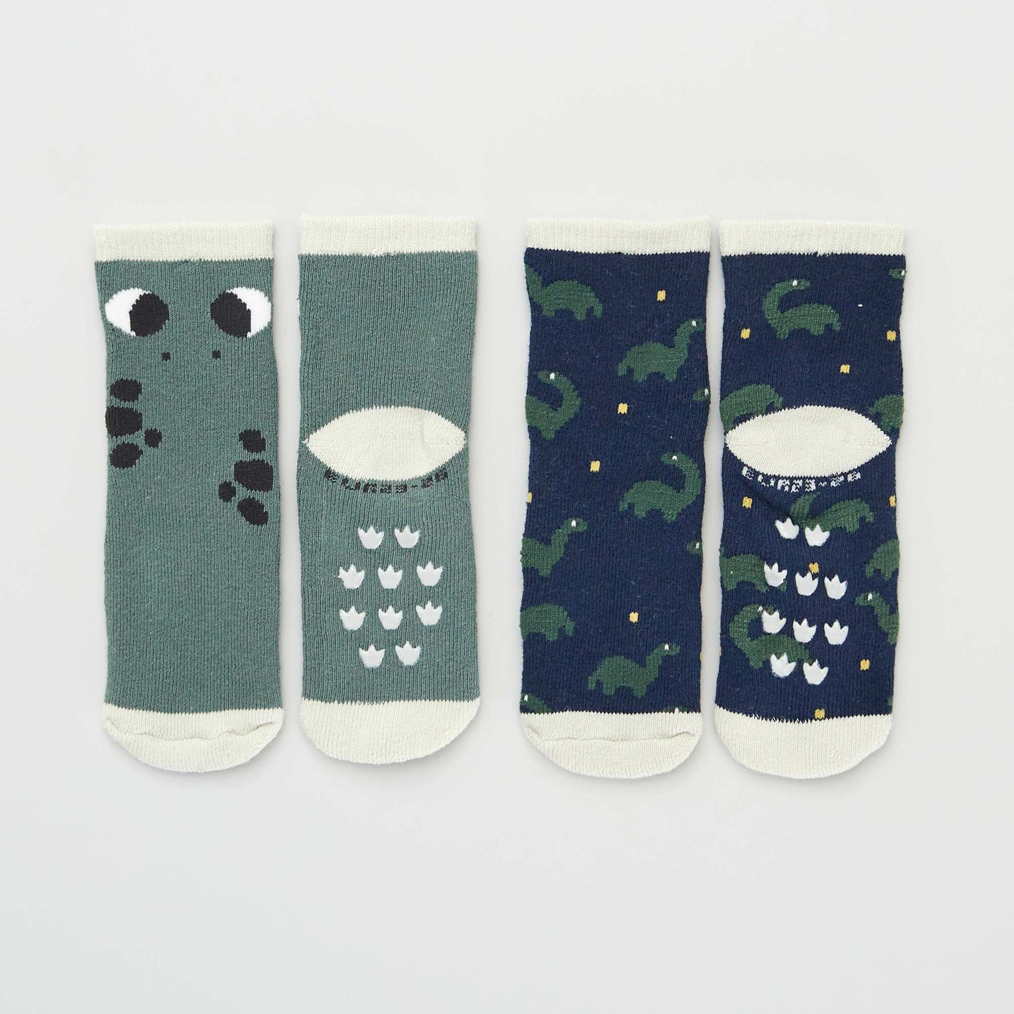 Pack of 2 pairs of non-slip socks DINOSAUR