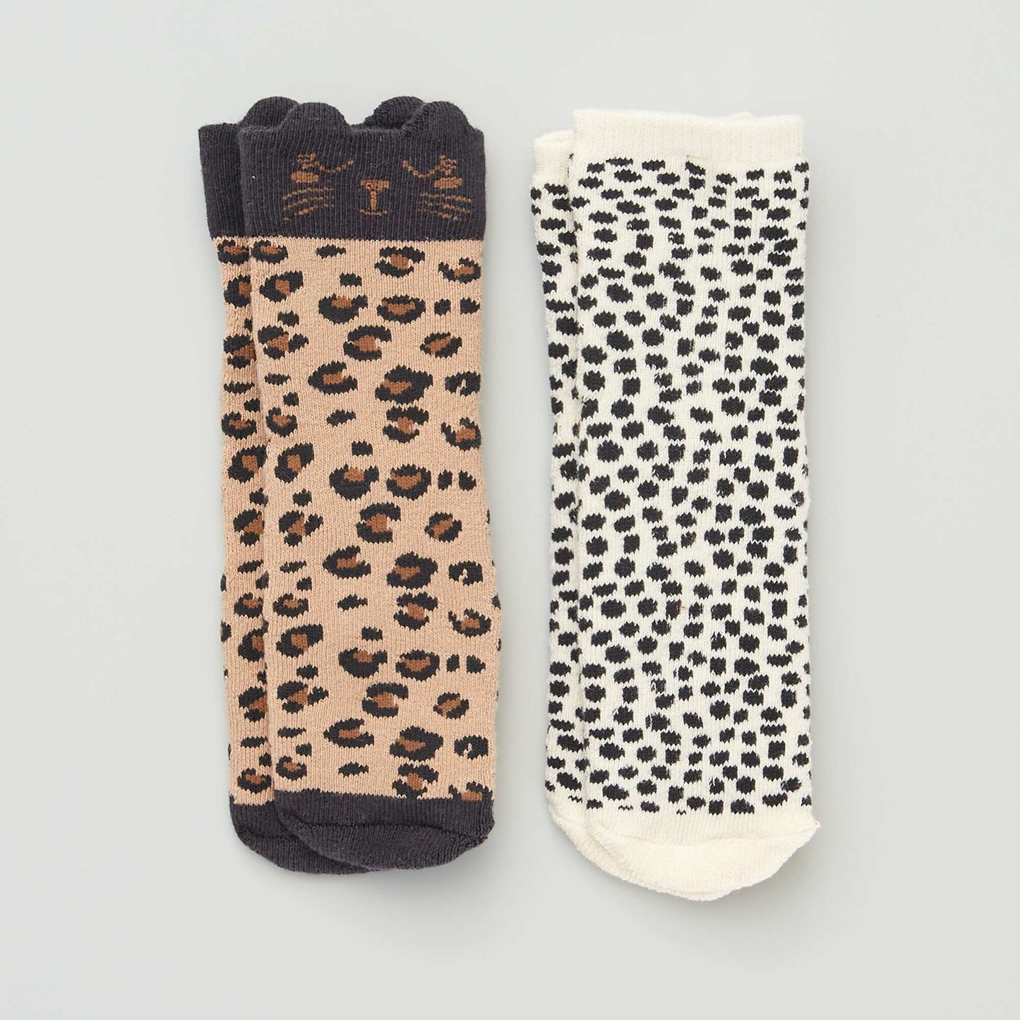 Pack of 2 pairs of non-slip socks LEOPARD