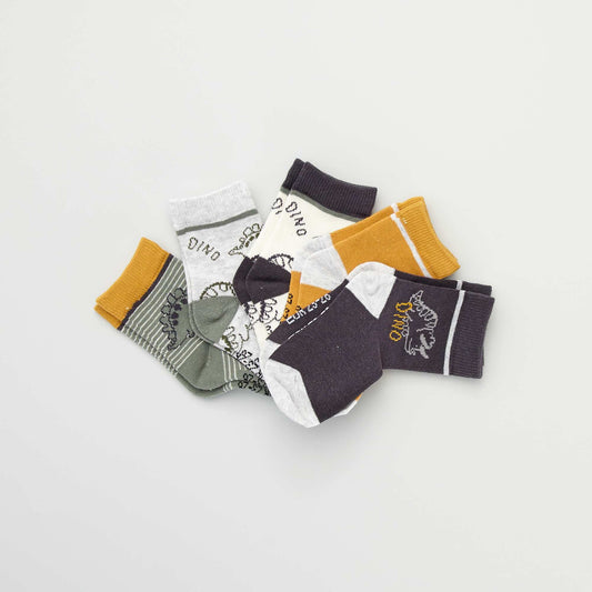 Pack of 5 pairs of printed socks YELLOW