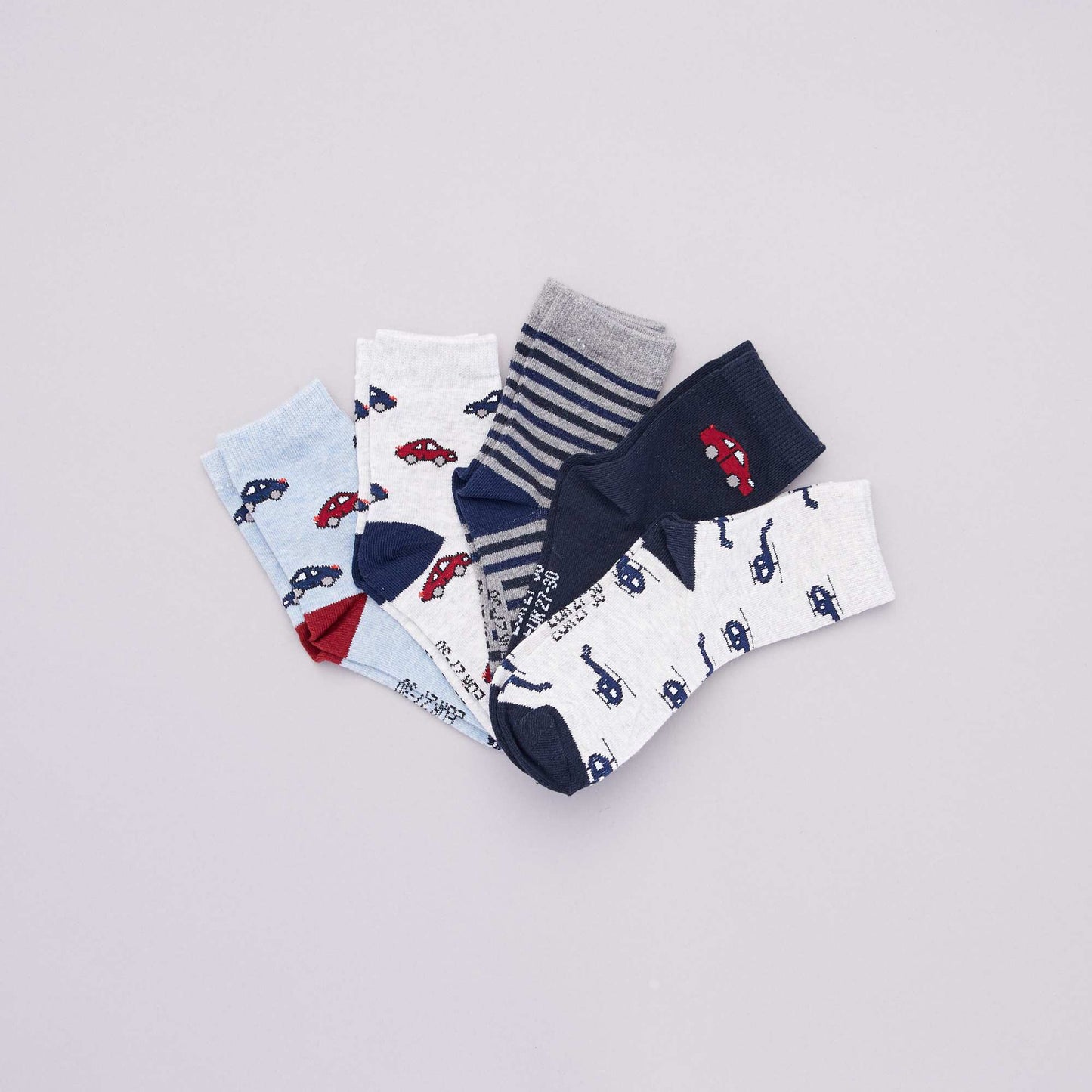 Pack of 5 pairs of printed socks RED