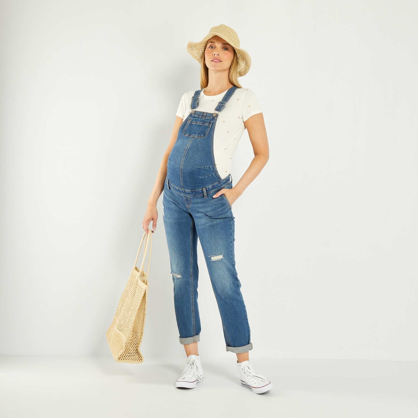 Eco-design maternity dungarees BLUE