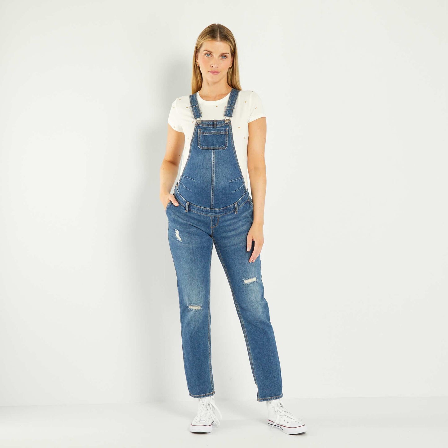 Eco-design maternity dungarees BLUE