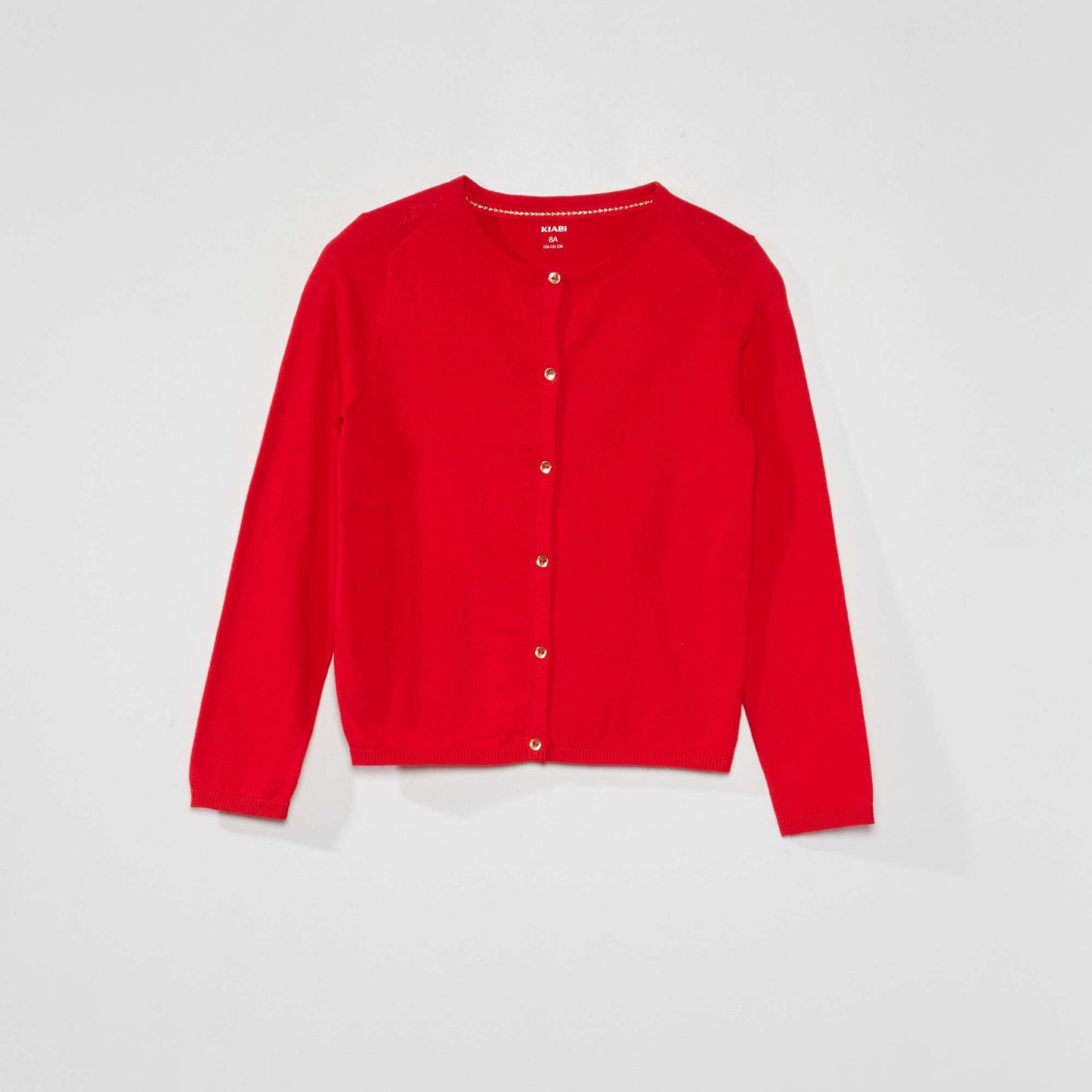 Fine knit cardigan bright red