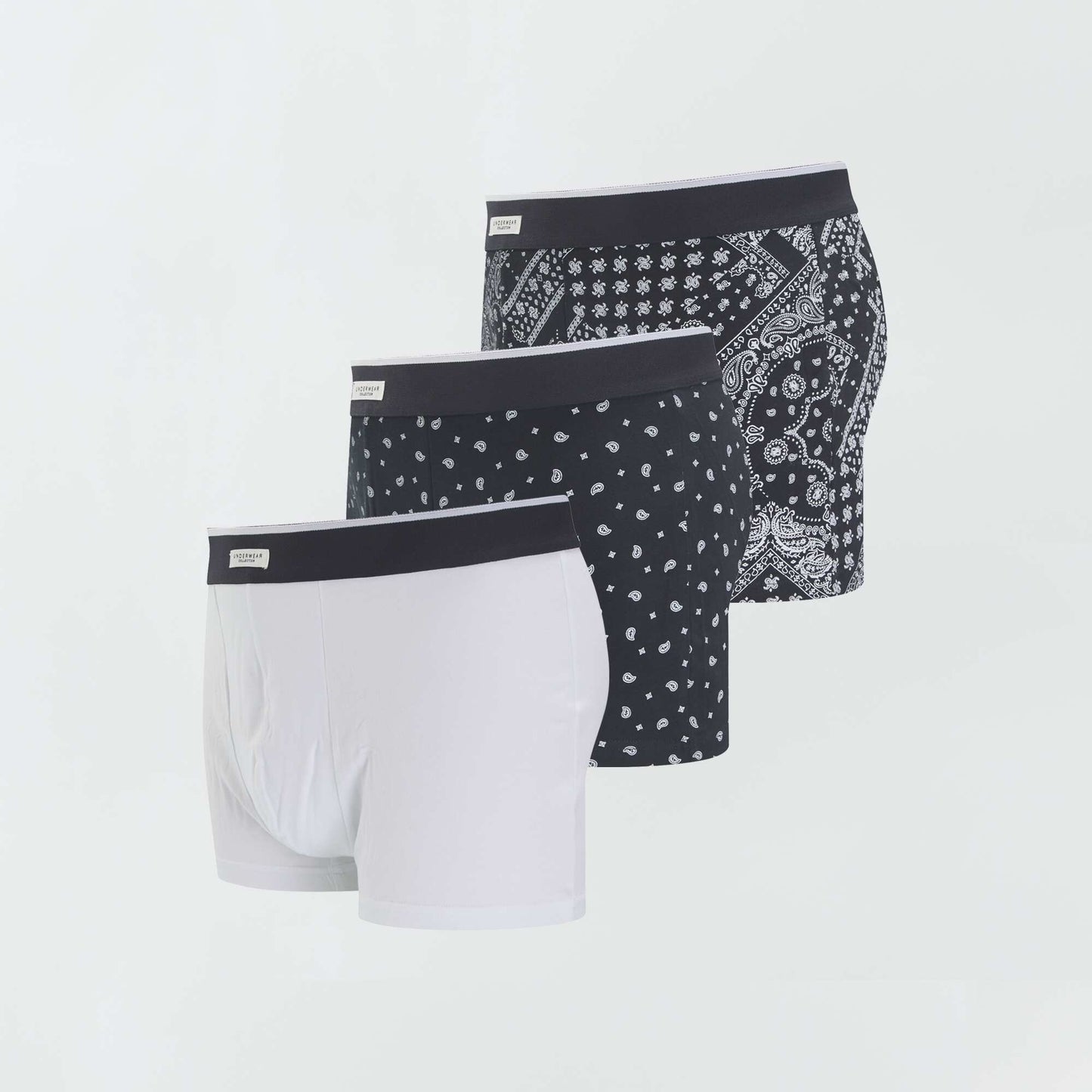 Pack of 3 pairs of cotton boxer shorts BLACK_W