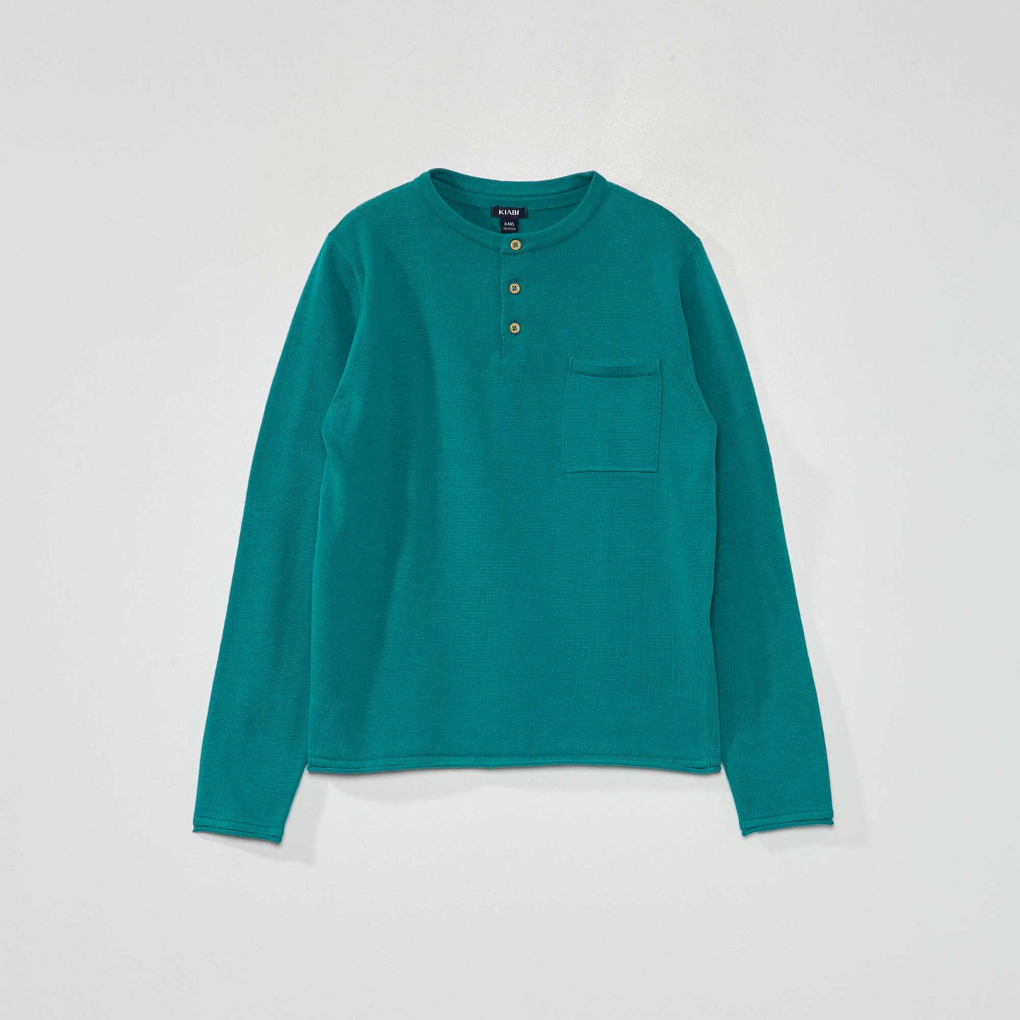 Sweater with grandad collar GREEN