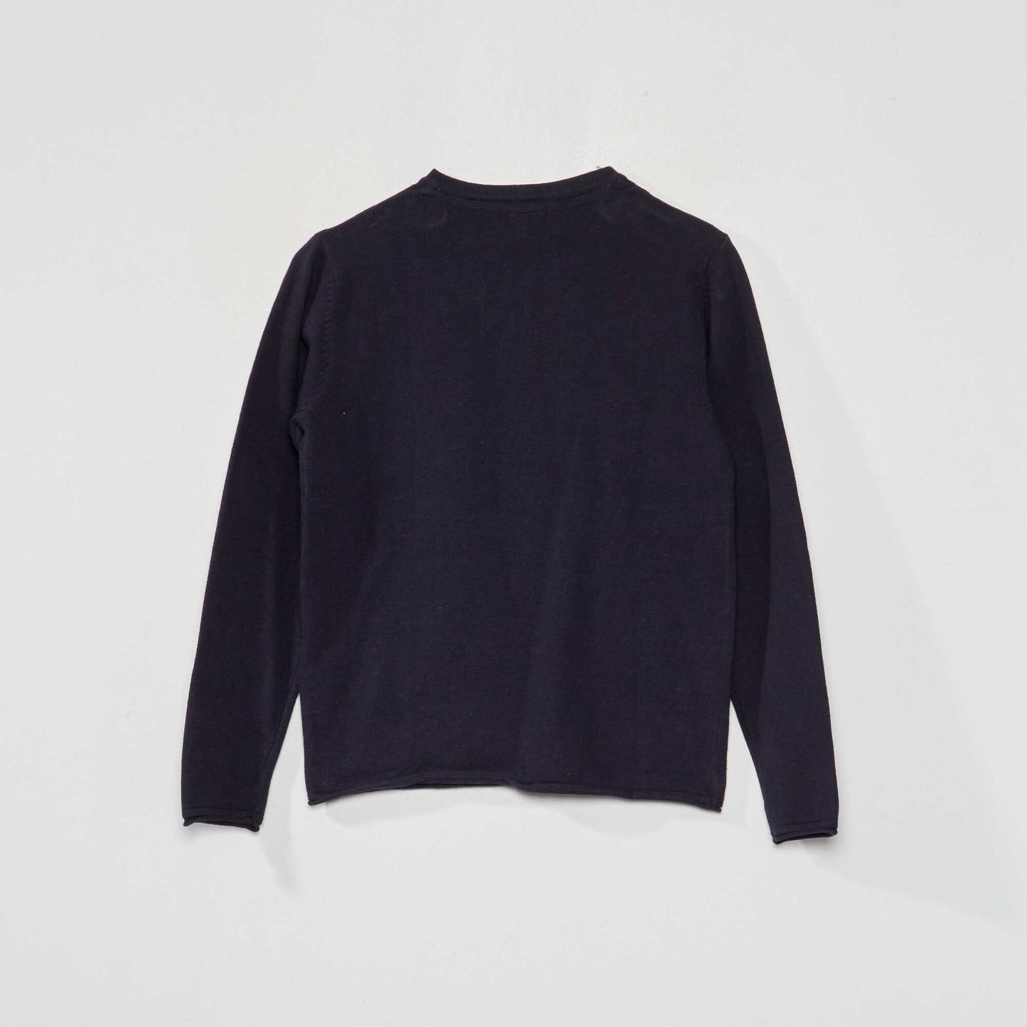 Sweater with grandad collar blue