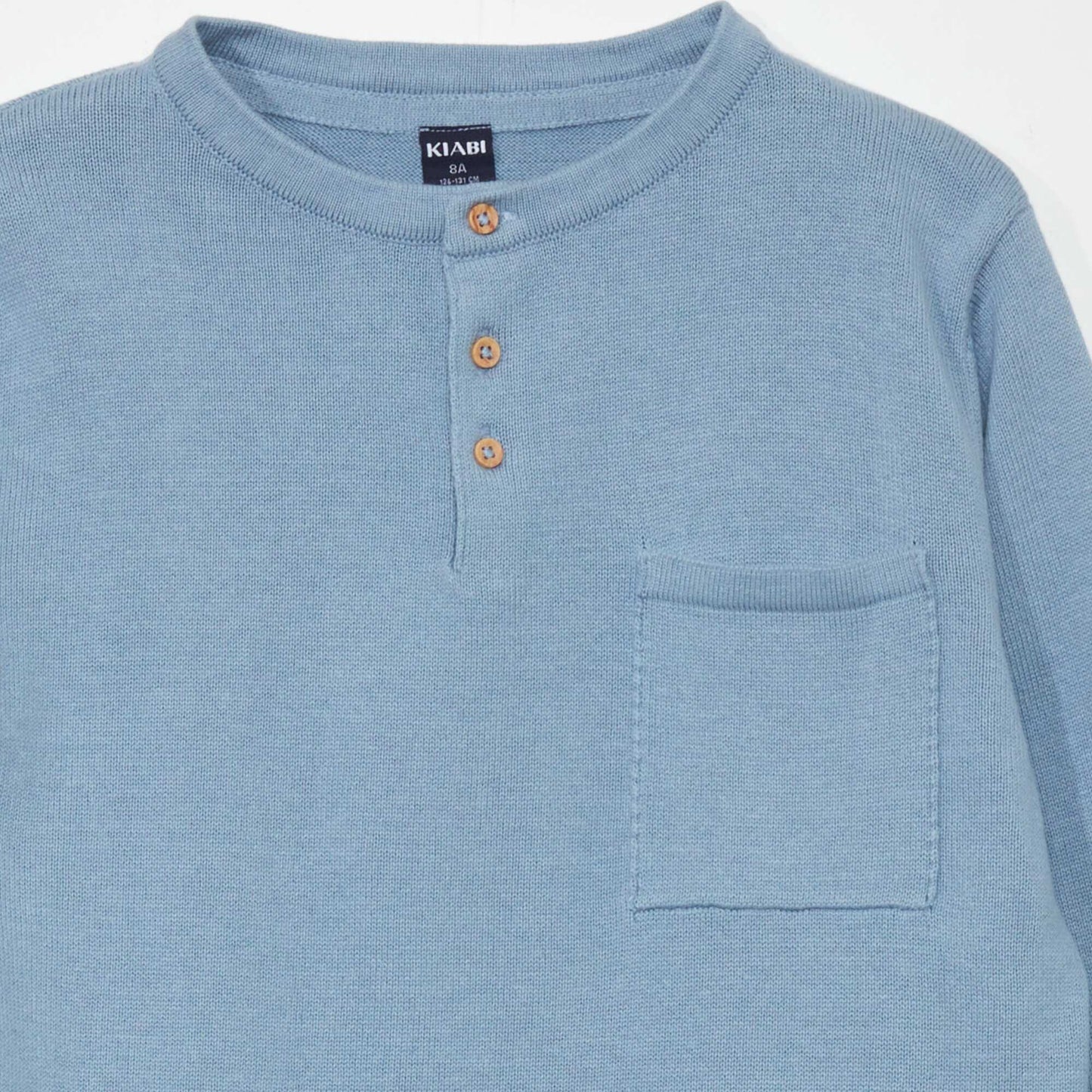 Sweater with grandad collar BLUE_FADED