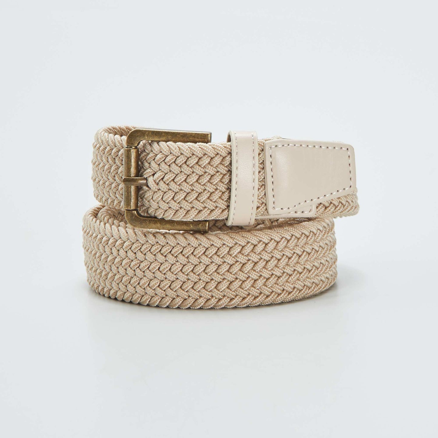 Braided elasticated belt BEIGE