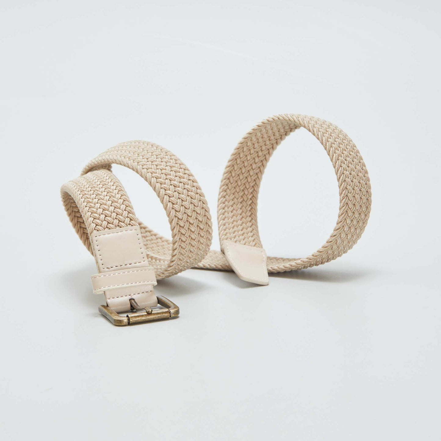 Braided elasticated belt BEIGE