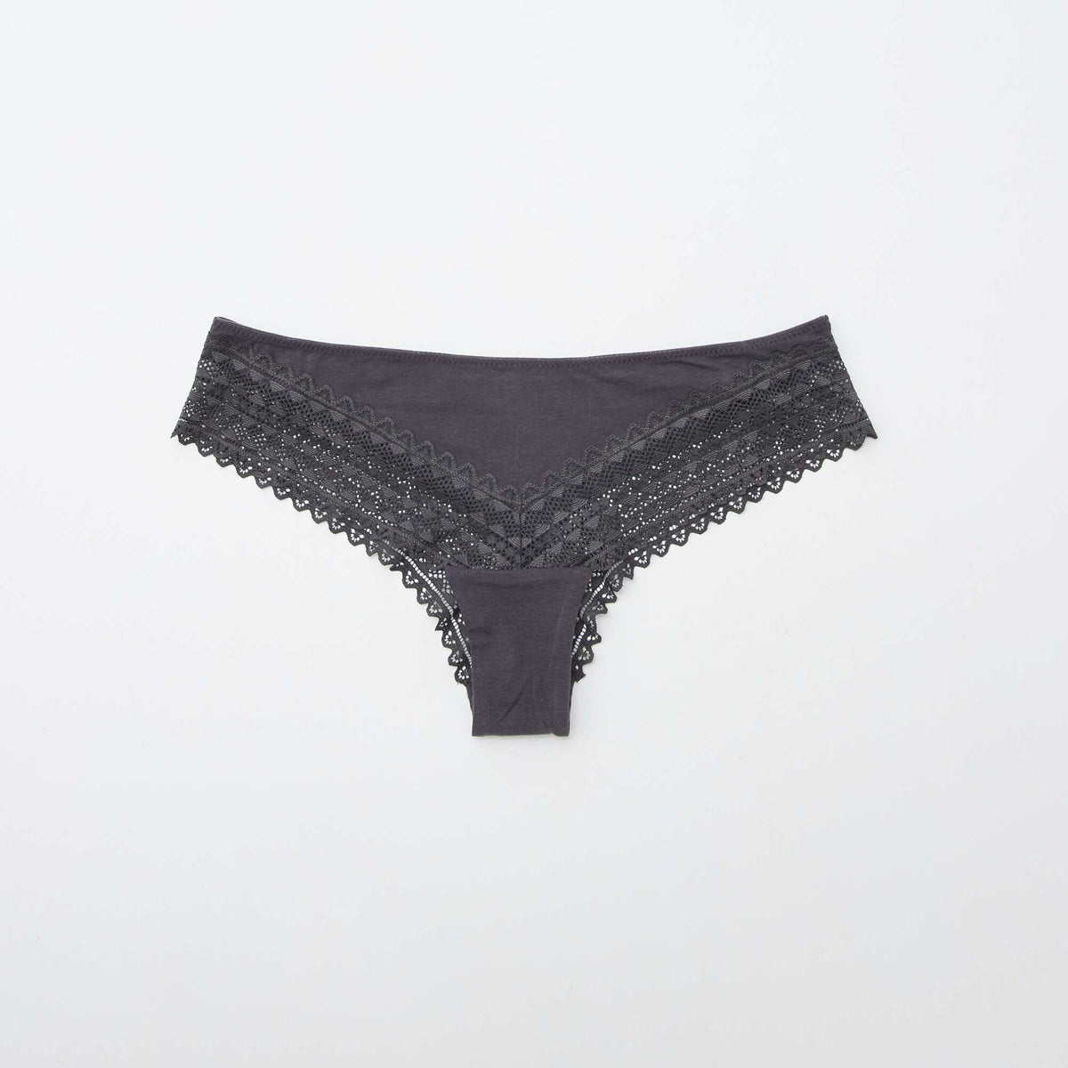 Pack of 3 Cotton and Lace Thongs PINK