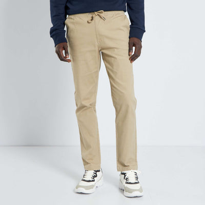 Slim-fit jogger-style chinos heathered beige