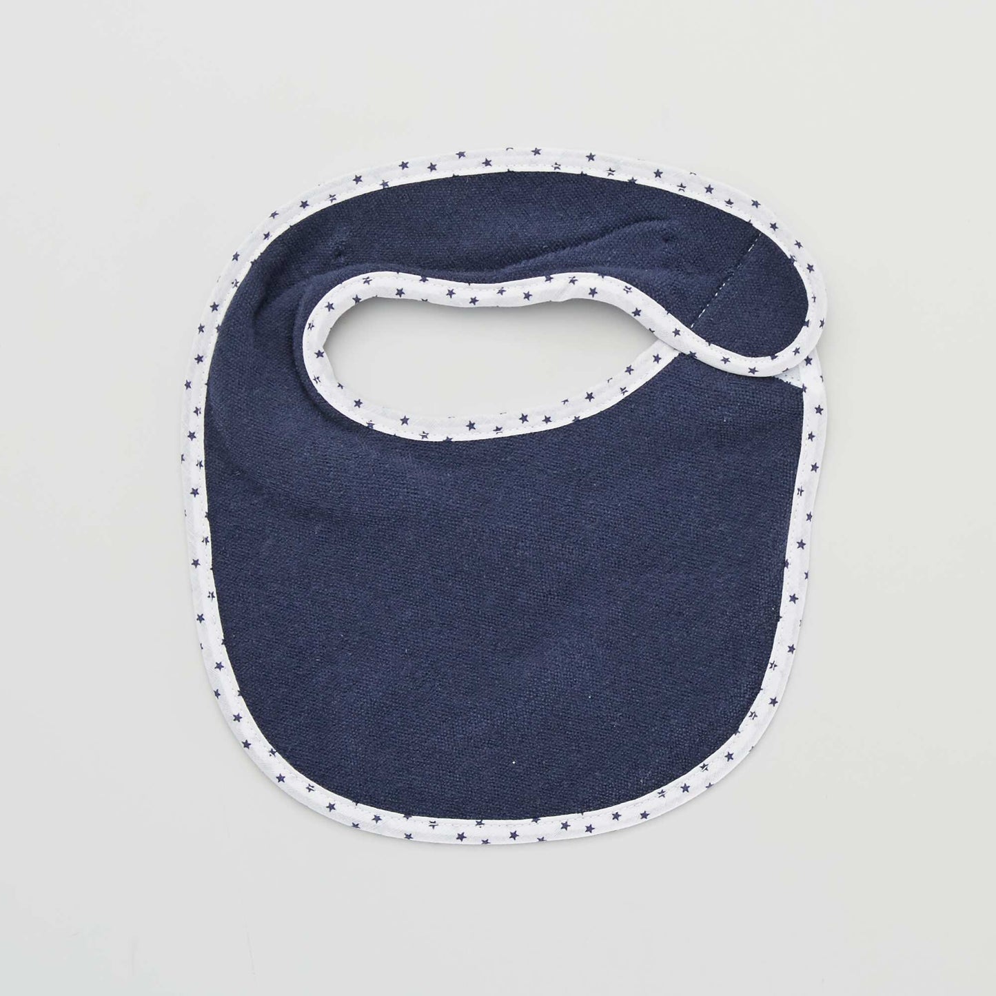 Pack of 7 towelling bibs with hook and loop fastening BLUE