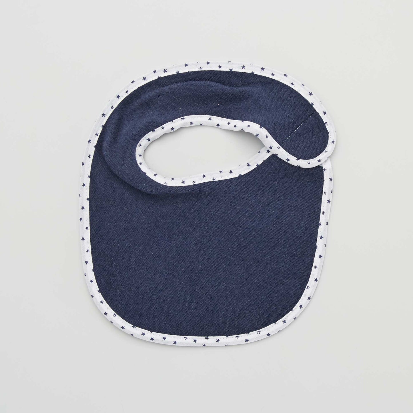 Pack of 7 towelling bibs with hook and loop fastening BLUE