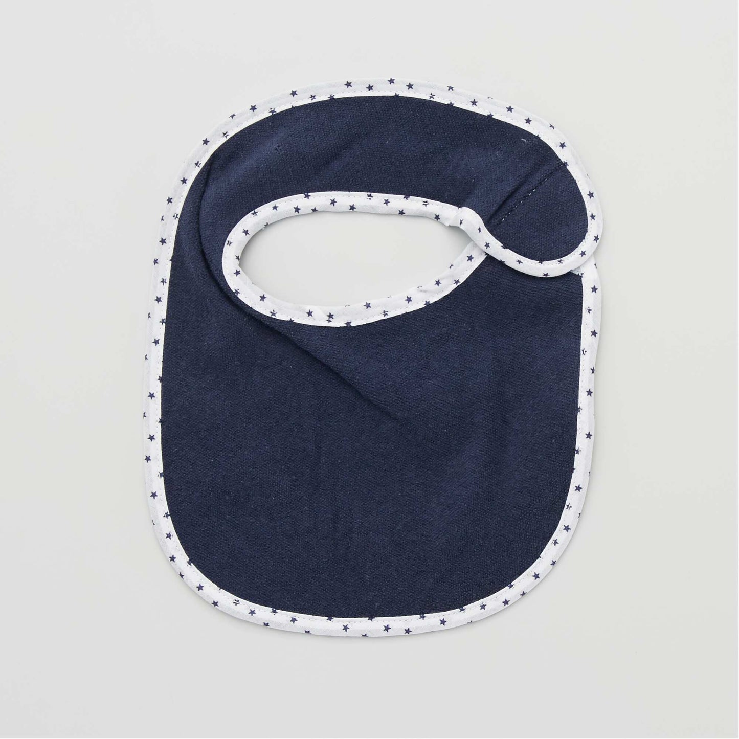 Pack of 7 towelling bibs with hook and loop fastening BLUE