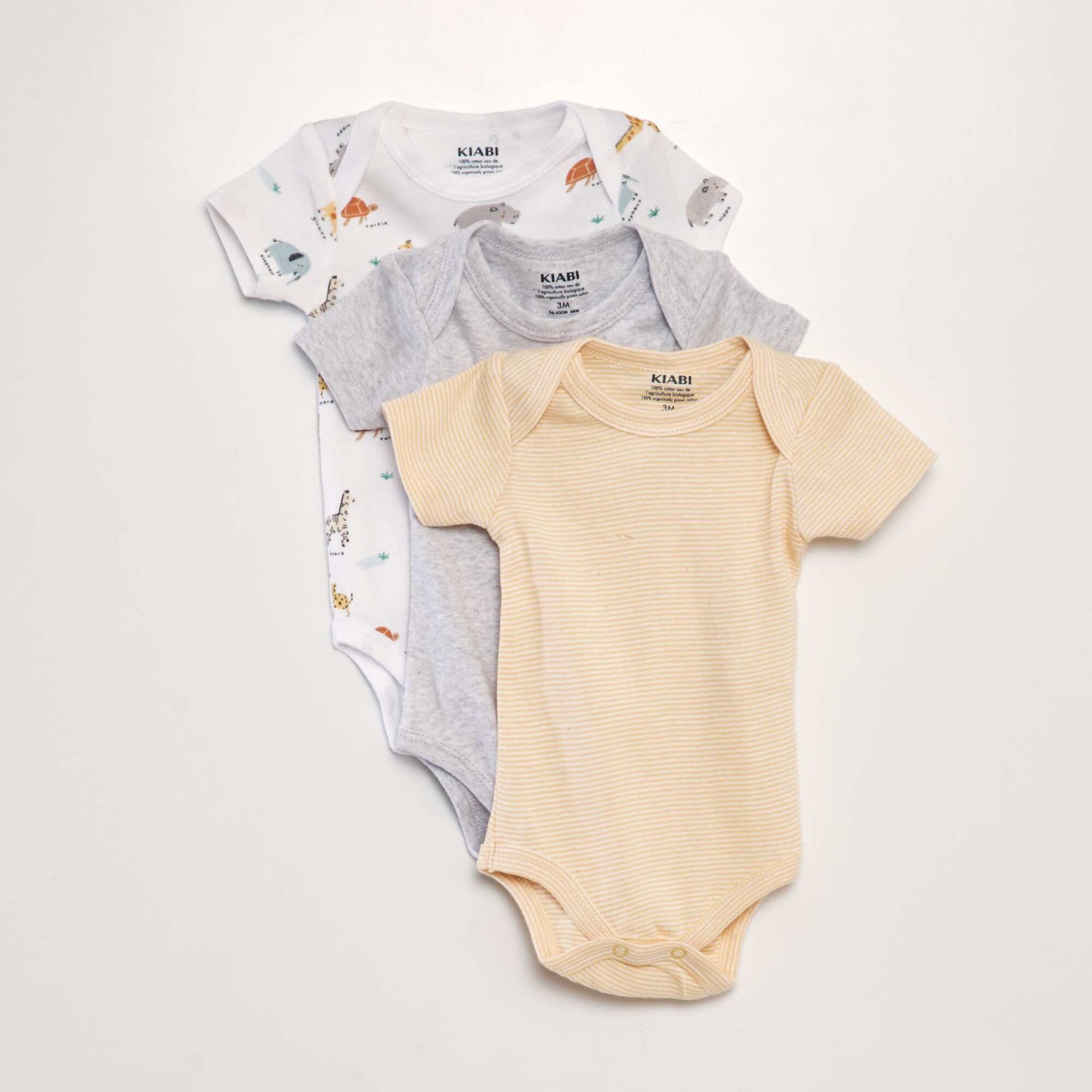 Pack of 3 eco-design bodysuits WHITE