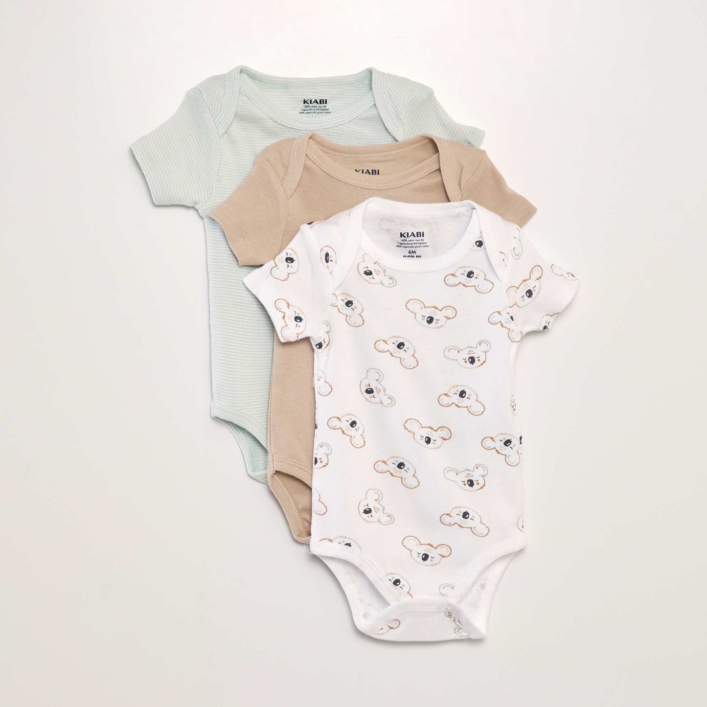 Pack of 3 eco-design bodysuits WHITE