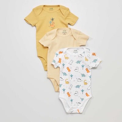Pack of 3 eco-design bodysuits WHITE