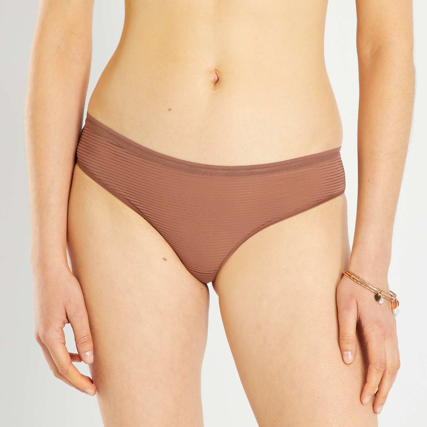 Microfibre tanga briefs BROWN