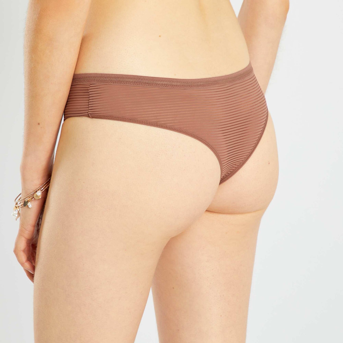 Microfibre tanga briefs BROWN