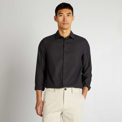 Block colour straight-cut shirt GREY