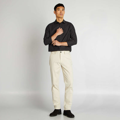 Block colour straight-cut shirt GREY