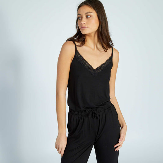 Bedtime vest top Black