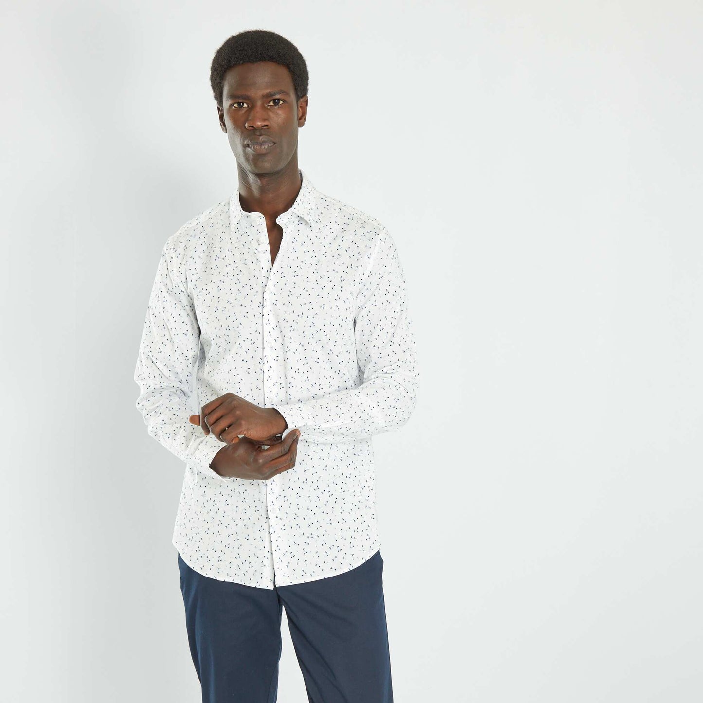 Slim-fit patterned shirt WHITE