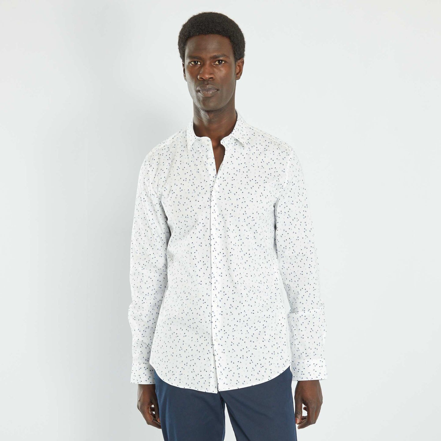 Slim-fit patterned shirt WHITE