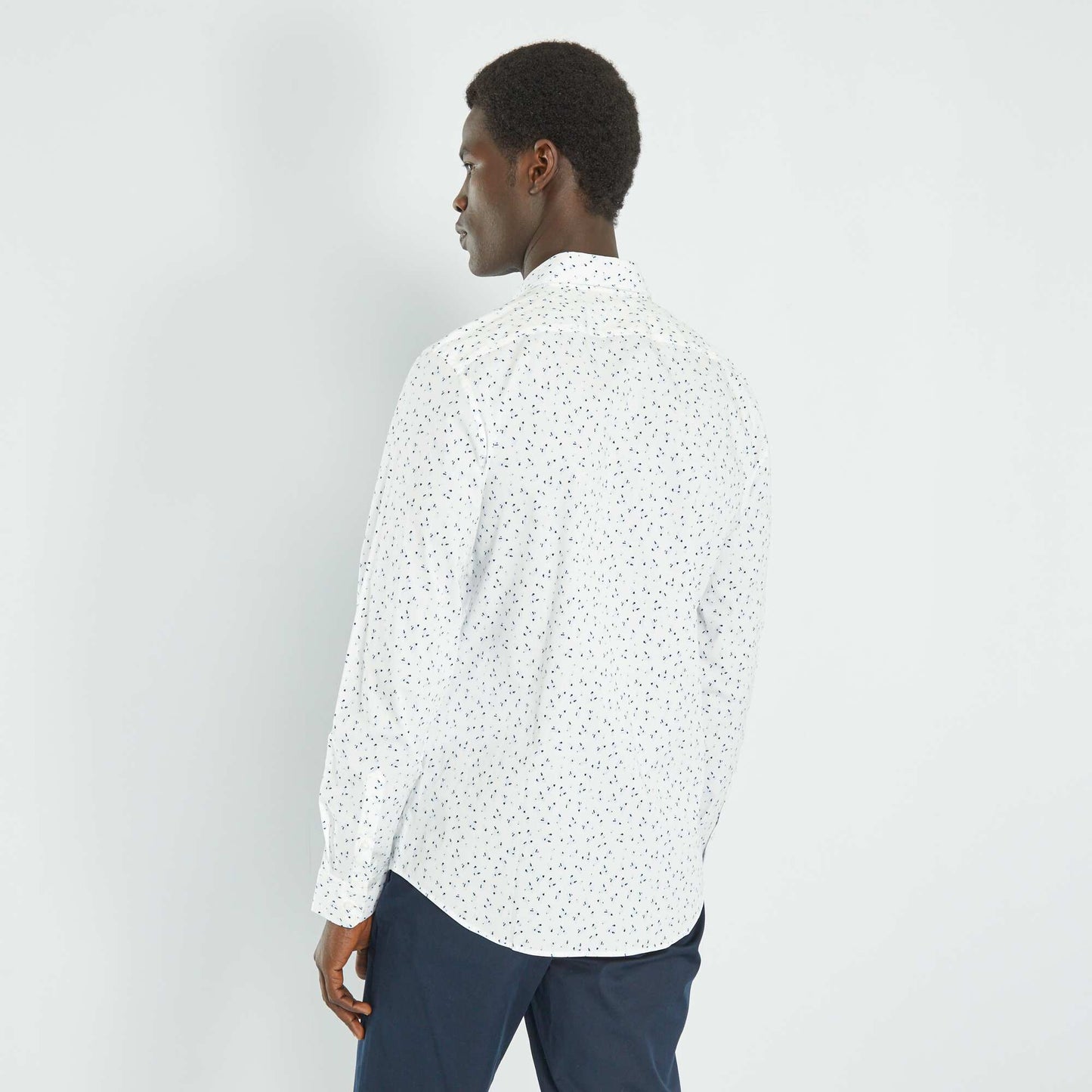 Slim-fit patterned shirt WHITE