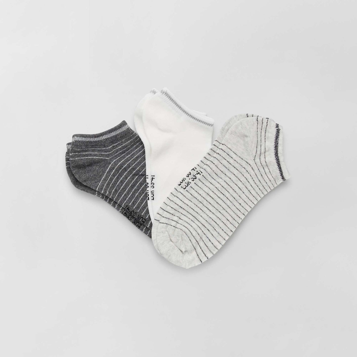 Pack of 3 pairs of patterned socks grey