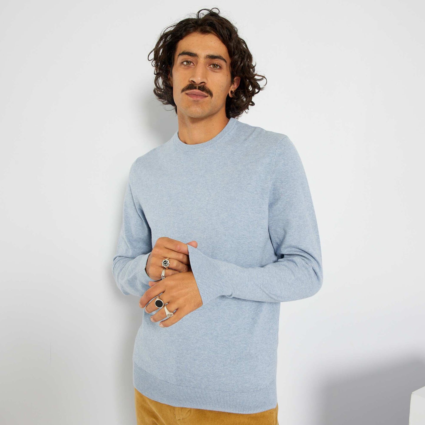 Round neck sweater BLUE