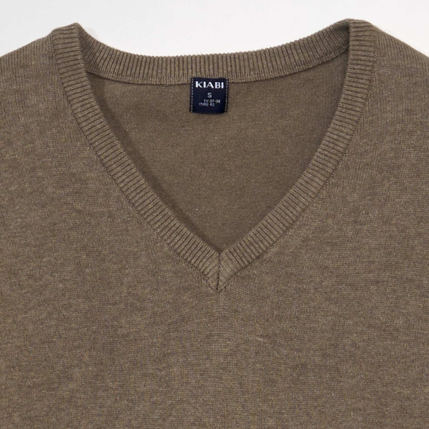 Plain knit basic sweater BEIGE